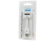 CableJive iStubz Extra Short Charge and Sync Cable for iPod iPhone iPad White 7cm ; Small iPhone 4S or Earlier 30 Pin Cable; Perfect for Home Office Trav
