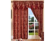 2 PENELOPIE CURTAIN PANELS WITH ATTACHED AUSTRIAN VALANCE 84 inches long window Burgundy