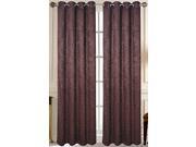 Set of 2 Ivy Blackout Flocked Grommet Top Curtain Drapery Panels 84 inch L Brown