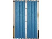 Set of 2 Ivy Blackout Flocked Grommet Top Curtain Drapery Panels 84 inch L Blue