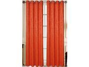 Set of 2 Ivy Blackout Flocked Grommet Top Curtain Drapery Panels 84 inch L Rust