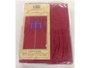 One LINEN WEAVE TEXTURE TIER CURTAIN and SWAG SET RED