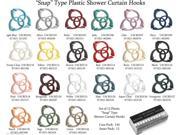 Carnation Home Fashions Snap Plastic Shower Curtain Hooks in Black