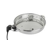 CooksEssentials 12 Round Stainless Steel Skillet with Glass Lid