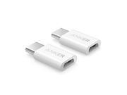[2 in 1 Pack] Anker USB C to Micro USB Adapter Converts USB Type C input to Micro USB Uses 56K Resistor Works with MacBook ChromeBook Pixel Nexus 5X Nexus