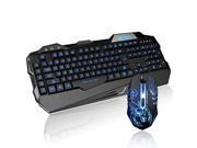 LETTON K1 PC LED Backlit USB Wired Gaming Keyboard and Mouse Combo Black