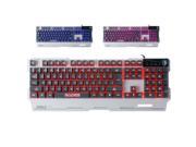 SADES Blademail PC Gaming Keyboard Red Blue Purple LED 3 Switchable Backlight Colors 19 Non conflict Keys Metal Material White with Sades Retail Gift Box