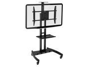 Rocelco STC Mobile TV Cart Mount for 32 to 70 LED LCD Flat Panel TVs with AV shelf and Video Tray VESA Black Black