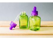 30ml Clear Glass Green Dropper Bottle with a Purple Top