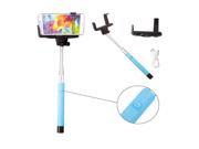 Adjustable Wireless Monopod Bluetooth Selfie Stick with Remote Shutter Function in Blue