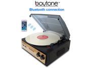 Boytone BT 13G with Bluetooth Connection 3 Speed Stereo Turntable Belt Drive 33 45 78 RPM 2 built in Speakers AM FM Stereo Radio 3.5mm Headphone Jack Axillar