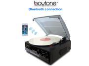 Boytone BT 13B with Bluetooth Connection 3 Speed Stereo Turntable Belt Drive 33 45 78 RPM 2 built in Speakers AM FM Stereo Radio 3.5mm Headphone Jack Axillar