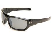 Under Armour UA Assert Sport Sunglasses Shiny Black Frame Gray Lens
