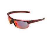 Under Armour UA Stride XL Sunglasses Black Red Frame Gray Infrared Mirror Lenses