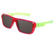 Under Armour UA Recon Rectangle Sunglasses Crystal Magenta Neon Lime Green Frame Gray Multiflection Mirror Lens