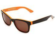 Electric Visual Detroit Square Wayfarer Sunglasses Hemi Orange Frame Bronze Lens