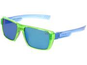 Under Armour UA Recon Rectangle Sunglasses Crystal Lime Blue Frame Blue Mirror Lens