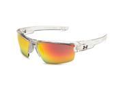 Under Armour UA Igniter Crystal Clear Frame Orange Mirror Multiflection Lens Sport Sunglasses