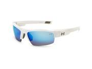 Under Armour UA Igniter Shiny White Frame Blue Mirror Lenses Sport Sunglasses