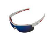 Under Armour UA Reign Shiny White Frame Red Rubber Blue Mirror Lens USA Edition Sunglasses