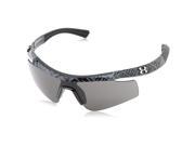 Under Armour UA Dynamo Youth Sunglasses Shiny Black Show Me Sweat Pattern Frame Gray Lens
