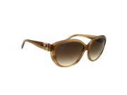 Fendi FS5297R 234 Light Brown Frame Gold Tone Logo Accent Brown Gradient Lens Women s Sunglasses Italy