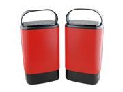 Denali Audio Large Wireless Stereo Bluetooth Pairing Speakers With Handle Red