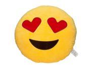 Emoji Smiley Emoticon Stuffed Plush Soft Round Cushion 13 in. Pillow Love Face