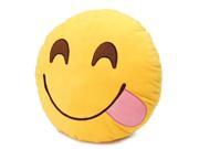 Emoji Smiley Emoticon Stuffed Plush Soft Round Car Head Rest Pillow Hungry Face