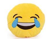 Emoji Smiley Emoticon Stuffed Plush Soft Round Cushion 13 in. Pillow Laughing Face