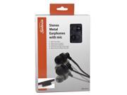 Sunbeam HD Bass Stereo Metal Earbuds with Built In Microphone Black