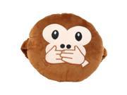 Emoji Smiley Emoticon Stuffed Plush Soft Round Car Head Rest Pillow Monkey Mouth Covered