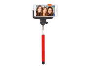 SoundLogic XT Wireless Bluetooth Selfie Stick with Built In Shutter Button Red