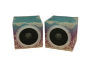 OrigAudio Fold and Play Recycled Cardboard Speakers Flowers Design Pack of 2