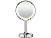 Conair Reflections Double Sided Lighted Makeup Mirror 5x Magnification Chrome