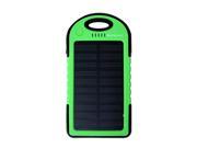 SoundLogic Portable 5000 mAh Solar Powered Power Bank Green