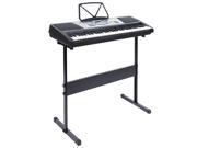Hamzer 61 Key Electronic Music Electric Keyboard Piano with Stand Black