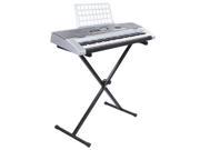 Hamzer 61 Key Electronic Piano Electric Organ Keyboard with Stand USB MP3 Playback Silver