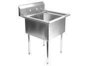 Gridmann 1 Compartment NSF Stainless Steel Commercial kitchen Prep Utility Sink 30 in. Wide