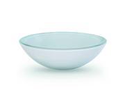 Tempered Glass Vessel Bathroom Vanity Sink Round Bowl White Frost Look Color