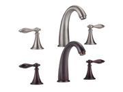 FREUER Sorgente Collection Classic Widespread Bathroom Sink Faucet Brushed Nickel