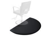 Saloniture 3 ft. x 5 ft. Salon Barber Shop Chair Anti Fatigue Floor Mat Black Semi Circle 1 2 in. Thick