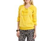 Blue Plate Women s Yellow Long Sleeve Embroidered Top