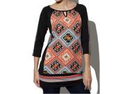 Blue Plate Women s Placement Print Long Sleeves Tunic