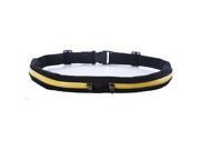 Adjustable Dual Pockets Sports Running and Fitness Expandable Weather Water Resistant Waist Pack Belt Bag Yellow