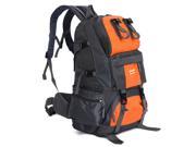 Free Knight 50L Waterproof Nylon Canvas Backpack Hiking Travelling Bag for Outdoor Sports Orange