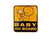 Baby Drinking Milk on Board Design Reflective Car Sticker