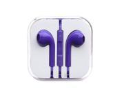 3.5MM Plug Stereo Earpods Earphone with Microphone for Apple iPhone 6 6 Plus 5 5s 5c iPad Purple