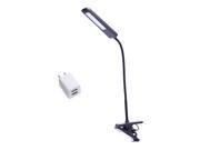 SuwaSWE 5W LED Reading Clamp Light Desk Lamp With USB Adapter Flexible Resin Gooseneck 3 Level Touch Sensitive Control Black