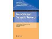 Metadata and Semantic Research Communications in Computer and Information Science 1